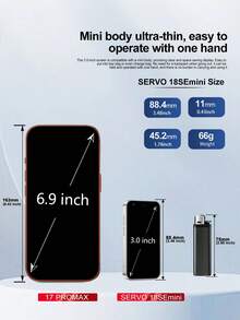 SERVO 18SE Mini Smartphone, Sistem Operasi Android 8.1, WCDMA Dual SIM Dual Standby Jaringan 3G, Layar HD 3.0", Kamera Ganda, RAM 2GB + ROM 16GB, Ponsel Mini Portabel - Perak - View 9