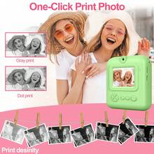 Children's Instant Print Camera 48MP 1080P 2.4-Inch Screen 3/5/10s Timer 8x Zoom 1300mAh Large Capacity Battery Built-In Flash Portable Easy To Use Compact Convenient Includes Data Cable 4 Games Music Player Perfect Birthday/Christmas Gift - Multicolor - View 11
