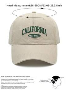1件刺繡CALIFORNTA字母復古水洗中性棒球帽，Y2K戶外防曬可調節旅行度假禮物，適合朋友、家人，適用聖誕節、母親節、父親節、新年、婚禮用品、感恩節、單身派對、返校季、學生校季、教師節、嘉年華 - 彩色 - 查看 6