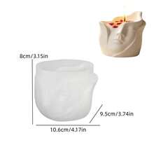 1pc Human Face Planter Pot Silicone Mold, Aromatherapy Candle Cup Storage Decor Plaster Resin Mold, Home Decor Flower Pot Candle Cup Container Making Mold, Perfect For Handmade Crafts, Gift Making, Reusable - Face Planter Mold - View 2