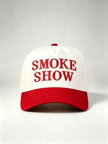 1pc Two Tone Men's Hats SMOKE SHOW Embroidered Baseball Cap Adjustable Design Perfect For Outdoor Activities Hiking Sun Protection And Everyday Wear - Multicolor - View 5