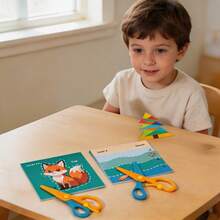 1 Set Animal Theme Paper Cutting Cards, Develop Hand-Eye Coordination, Focus On English Language Enlightenment, Parent-Child Interactive Educational Material - Multicolor - View 6
