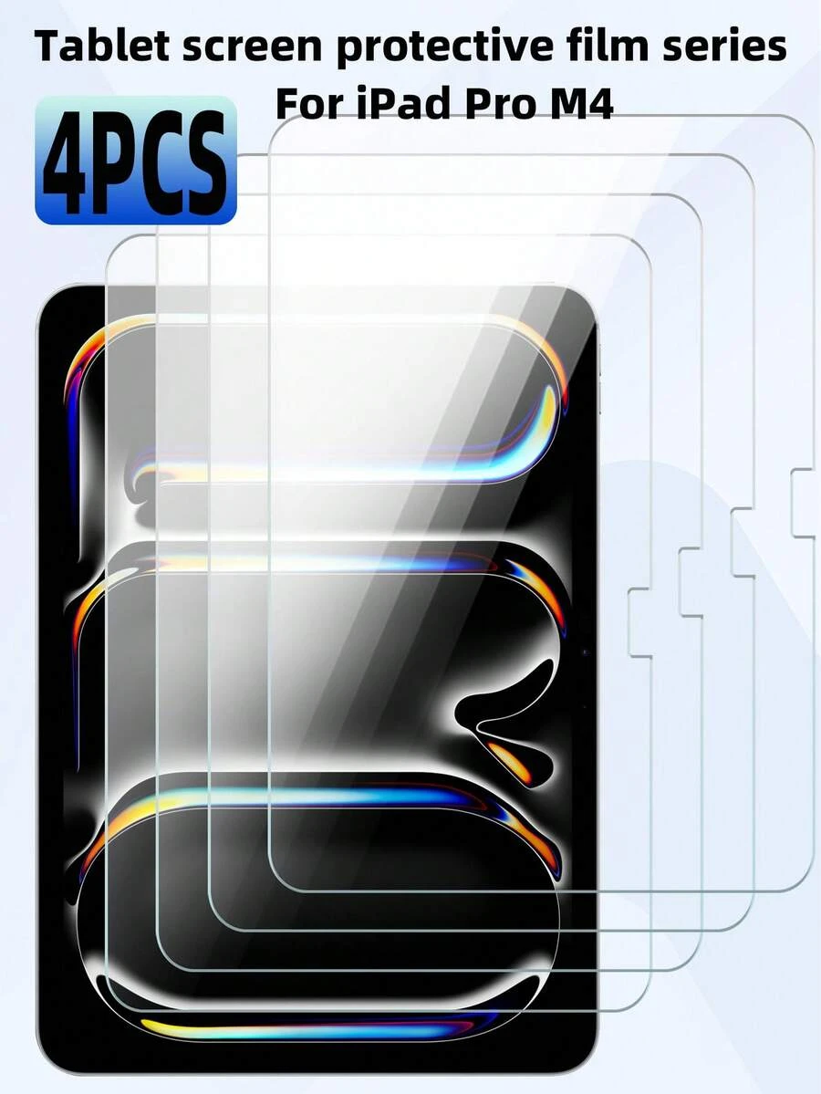 4pcs Tempered Glass Screen Protector Compatible With IPad Series, High Definition, High Transparency, High Hardness, Anti-Scratch, Anti-Fingerprint, No White Edge, No Bubble, Easy Installation - Clear - View 1
