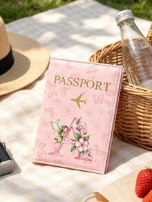 Pink Passport Cover With Letter And Butterfly Design–Portable Multifunctional Travel Organizer, Wallet,And Passport Holder – Birthday Or Holiday Gift - Multicolor - View 8