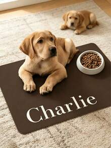 1pc Customized Pet Feeding Mat, Personalized Dog & Cat Name Feeding Station, Pet Bowl Mat, Easy To Clean Dog & Cat Feeding Mat, Birthday Gift, Pet Lover Gift, Home Floor Decor - Multicolor 1 - View 5