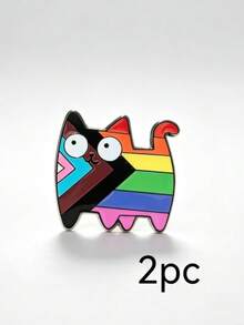 Cute Multicolor Cat Enamel Pin, Cartoon Kitty Lapel Brooch Badge For Backpacks Jackets Clothing Accessories Gift - Multicolor - View 9