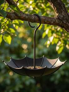 1pc Umbrella Style Bird Feeder & Bath, Multi-Functional Bird Feeding Tray, Landscape Decor, Photo Prop, For Garden, Balcony, Backyard, Weatherproof Plastic, Shaded Design, Ideal Gift For Bird Enthusiasts - Multiple Styles - View 7