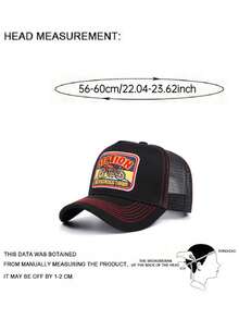 1pc Fashion Mesh Motorcycle Embroidery Trucker Hat, Street Hip-Hop Style Outdoor Adjustable Sun Hat, Casual Decorative Baseball Cap, Unisex - Motorcycle - View 10