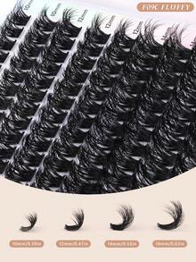 D-Curl Lash Clusters, Single Fluffy Lashes, 12 Rows Mixed Length 10-16mm Lash Extensions, Soft Natural Voluminous False Lashes, DIY Lash Extension At Home, Lash Clusters, Single Lashes - D - View 20