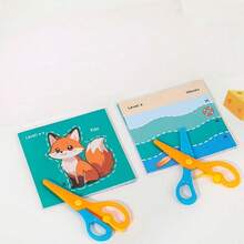 1 Set Animal Theme Paper Cutting Cards, Develop Hand-Eye Coordination, Focus On English Language Enlightenment, Parent-Child Interactive Educational Material - Multicolor - View 11