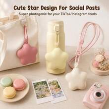 1pc Star-Shaped Silicone Storage Bag, Portable Hanging Design. Made Of High-Quality Material, Easy To Clean. Can Be Hung On The Side Of A Backpack For Convenient Storage Or Used To Organize Small Items In A Stroller, Pacifier Storage Essential, Suitable For Pacifiers, Earphones, Lipsticks, Convenient For Carrying Essentials. - Multicolor - View 2