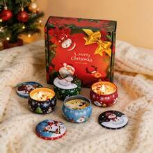 Bộ 4 nến thơm quà tặng Giáng Sinh, đồ trang trí nhà cửa Noel, quà tặng lễ hội hoàn hảo để trang trí nhà cửa - Nhiều màu - Xem 2