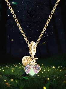 1pc Shiny Bee Necklace For Women, Exquisite Anniversary Gift For Girlfriend - Firefly - View 1