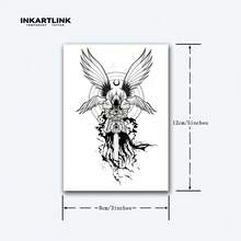 INKARTLINK 1PC Dark Sacred Seraphim Blade Tattoo Sticker, Temporary Waterproof Body Art Tattoo Sticker, Lasts 2-5 Days, Water Transfer Color Tattoo Sticker, Suitable For Men And Women, Essential For People, Party Decoration, Holiday Celebration Body Decoration - Black - View 5