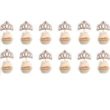 12/24pcs Gold Princess Crown Cupcake Toppers Cake Picks For Birthday Baby Shower Party Decorations - Multicolor - View 7