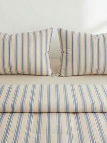 Veyra Day 3pcs Back To School Season Nordic Minimalist Style Ins Striped Plaid Bedding Set 2 Pillowcases + 1 Duvet Cover Set (Excluding Bed Sheet And Inner Core) - Multicolor - View 10
