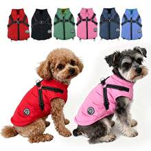 Dog Clothes Autumn/Winter Reflective Harness Back Zipper Design Pet Clothing Warm Jacket Adjustable Tail Small Dog Suitable - Red - Red - View 10