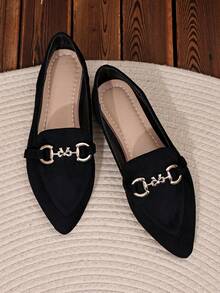 Women's Daily Versatile Fashion Flat Shoes - Black - View 2