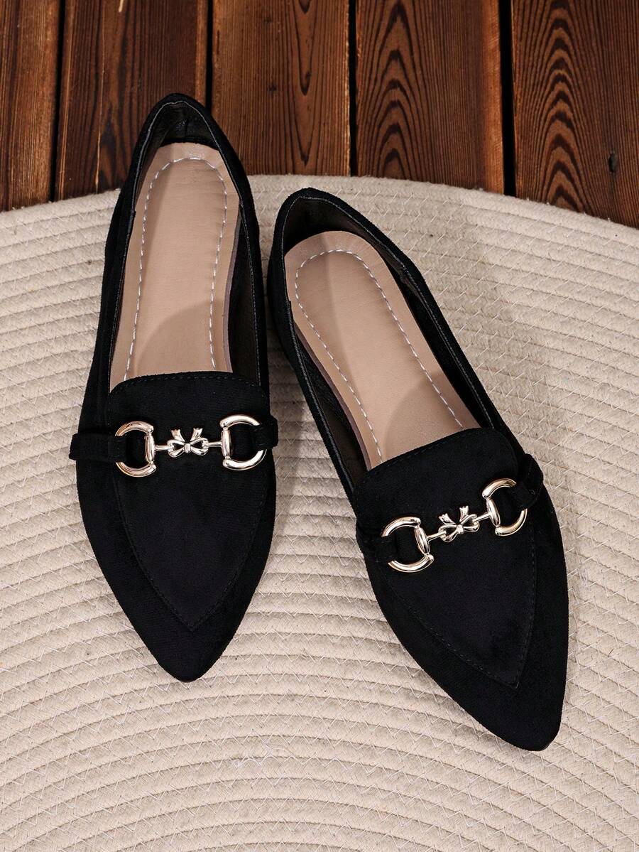 Women's Daily Versatile Fashion Flat Shoes - Black - View 1