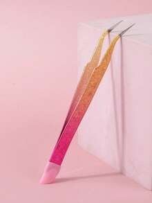 1pc Multifunctional Dual-Head Nail Tweezers With Silicone Pressing Rod For Picking Up Nail Stickers And Embossing - Multicolor - View 3