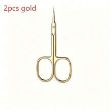 1/2pcs Professional Cuticle Scissors, Stainless Steel Nail Scissors, Fine Tip, Ultra-Thin Curved Blade, Multi-Purpose Mini Scissors For Cuticle Trimming And Eyebrow Trimming - Multicolor - View 9