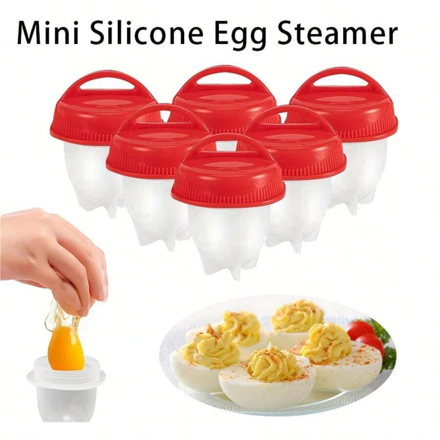 1pc/3pcs/6pcs/9pcs Mini Egg Boiler Cup, Non-Stick Egg Steaming Cup, Kitchen Breakfast Cooking Tool, Can Make Shell-Less Hard-Boiled Eggs - Multicolor - View 1