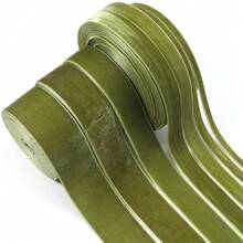 6-38mm 1捲橄欖綠單面絲絨緞帶，聖誕緞帶，適用珠寶展示包裝、花藝禮品包裝蝴蝶結、DIY派對裝飾 - 橄欖綠 - 查看 7