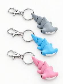 Cute Shark Keychain Bag Charm, 3D Shark Shaped Pendant, Creative Personalized Key Chain, Suitable For Women's Bags, Backpacks, Keys, Multiple Colors Available - Multicolor - View 1