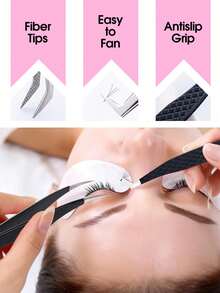 New Fiber Tip Eyelash Extension Tweezers, 90-Degree Curved Precision Design, Suitable For All Eyelash Enthusiasts, Professional Grade Eyelash Transplant Tweezers - Multicolor - View 6