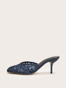 Women's New Fashion Design Elegant Printed Comfortable Slingback High Heel Sandals - Blue - View 4