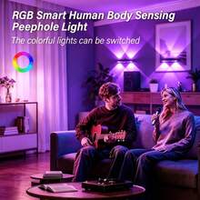1pc Creative Double-Eyed RGB Color-Changing Mood Wall Light, Smart Motion Sensor Activation, No-Drill Magnetic Mounting, Suitable For Home Decor/Atmosphere Creation, Ideal Holiday Gift - Multicolor - View 6