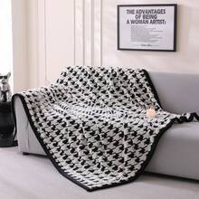 2026 New Jacquard Sherpa Double Layer Blanket, Winter Warm Bed Throw Blanket - Houndstooth - View 5