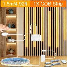 Acosh Neon Dimmable Touch Sensor COB LED Strip Light With Penetrable Wood Dimmer Switch, 0.5m 1.5m 2.5m Under Cabinet Lights, Vibrant Warm Light Display For Collection Showcase Wardrobe Bookcase Kitchen Bedroom Holiday Illumination - Warm White - View 20