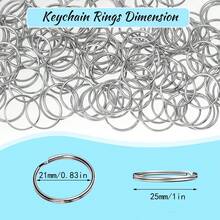 100pcs Split Ring Keychains, Bulk Split Ring Keychains For Keychains And Crafts, Make Home And Car Keychains, Lanyards, Tags And Other DIY Projects (25mm) - Keychain - View 2