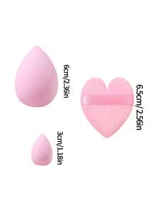 5pcs Makeup Sponge Set, Water Drop Puff, Heart Shaped Puff, Foundation Concealer Powder Dry & Wet Dual Use Makeup Puff - Pink - View 8