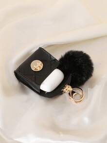 Fashion Mini Pouch Keychain Pendant, High-End Storage Charm For Lipstick, Earbuds, Car Keys, Women's Bag Accessory - Black - View 7