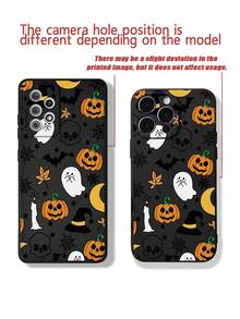 1pc Halloween Painted Thick Anti-Drop Phone Case Shell Protective Cover With Additional Accessories New Leather Heart-Shaped Hand Strap DIY Phone Case Pendant Leather Rope Tassel Short Wrist Strap Charm Compatible With IPhone Compatible With Samsung Galaxy Compatible With Xiaomi 11/12Pro Compatible With Redmi - Multicolor - View 5