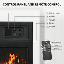 Yitahome 39 Inch Free Standing White Electric Fireplace With Surround, Modern Realistic LED Flame, 16 Color LED Light Strip, 7 Day Programmable Remote Control & Timer - White - View 6
