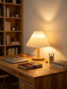USB Powered LED Bedside Lamp With Retro Wooden Base - Dimmable Modern Nordic Style Nightlight, Suitable For Living Room, Bedroom, Desk Decoration Ambient Lighting - Multicolor - View 4