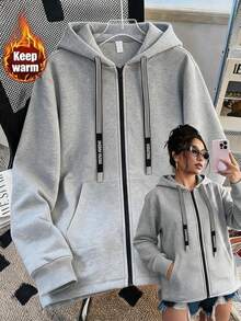 Plus Size Sweatshirts & Hoodies - Light Grey - View 2