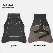 1pc Dog Raincoat - Waterproof Dog Jacket, Windproof Coat, Dog Raincoat, Adjustable, With Reflective Strips, Green And Black Color Matching - Black - View 5