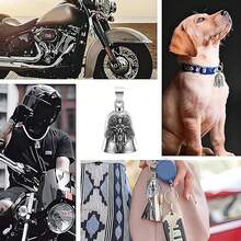 Punkstil ängelvingar klocka hängsmycke motorcykelklocka nyckelring för män, skyddande amulett mot onda andar, motorcykel smycke - A - Visa 5