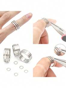 200pcs Stainless Steel Open Jump Rings Split Rings Findings Connectors For DIY Jewelry Necklace Bracelet Making Supplies Accessories - Closed-mouth Ring - View 3
