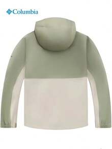 Columbia Women's Zipper Long Sleeve Outdoor Running Windbreaker Hooded Jacket - Green/Beige - View 4