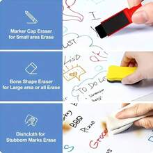1pc A4 Size Reusable Magnetic Erasable Fridge Calendar Planner With 2 Random Color Pens And 1 Magnetic Whiteboard Eraser, Ideal For Kitchen Organization, Planning, Lists, Business And Office - 1PC - View 7