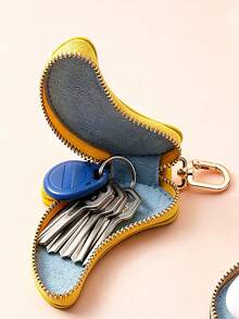 1pc Creative Banana Fruit Coin Purse Minimalist Mini Wallet Coin Bag Storage Pouch Keychain Holder - Multicolor - View 5