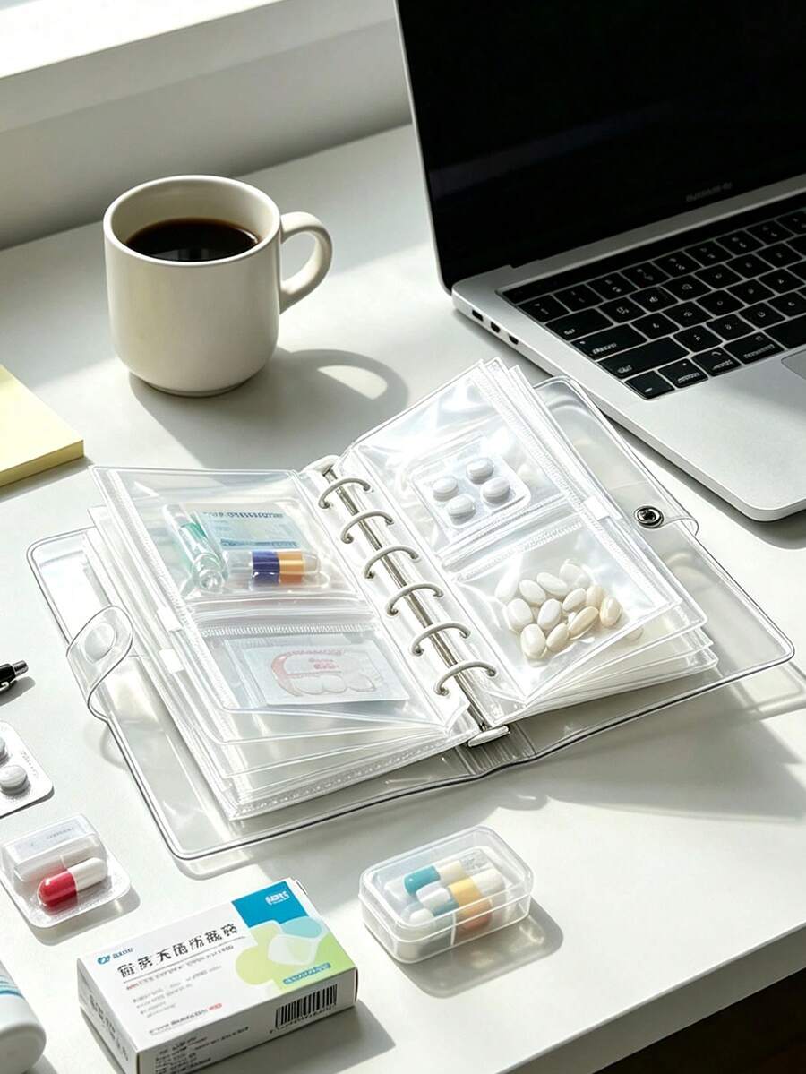 Visual Pill Organizer Set, 7-Day 2-Dose Large Capacity Pill Storage Box, 14 Colorful Compartments, Reusable Travel Medication Organizer, Suitable For Small Daily Items, Ideal For Health-Conscious And On-The-Go Users, Essential Medical Accessory, Back To School, Christmas, Student Essential - Multicolor - View 1