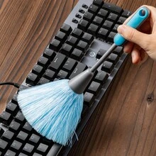 This 2-Piece Set Includes A Microfiber Washable Dust Brush And An Electrostatic Feather Duster, Suitable For Books, Screens, Sofas, Cars, And Furniture. It Attracts Dust Like A Magnet. - A - View 2