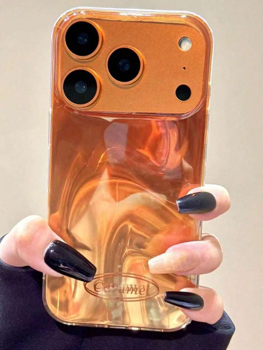 Premium Ins-Style Tie Dye Water Ripple Pattern Full Coverage Protective Phone Case Compatible With Apple 17 Pro Max, 16, 18 Pro, 14 PM, Women's - Orange - View 1