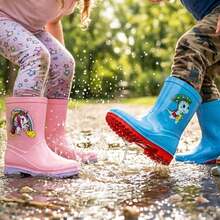 Botas infantiles,  Botas DANI Impermeables de PVC para Niña y Niño con Diseño Divertido, Calzado Infantil Ideal para Lluvia y Diversión al Aire Libre con Máxima Durabilidad y Protección. - Azul - Ver 5